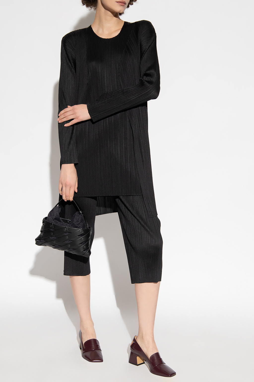 黑色Pleated cardigan Issey Miyake Pleats Please - De-iceShops 中国